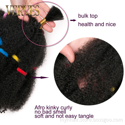 Afro kinky bulk braids bundle Marley Culry Crochet Braids Hair Extensions 12 inch,Natural Black Synthetic ombre braiding hair